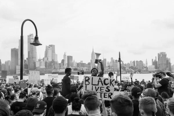 Hoboken Usa Juni 2020 Black Lives Matter Vreedzaam Protest Hoboken — Stockfoto