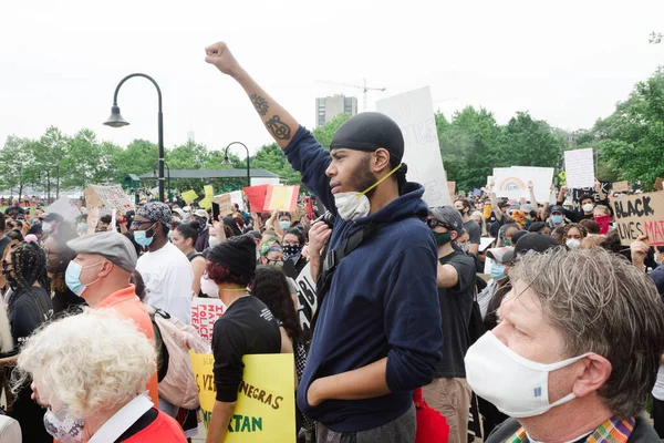 Hoboken Usa Juin 2020 Black Lives Matter Manifestation Pacifique Hoboken — Photo