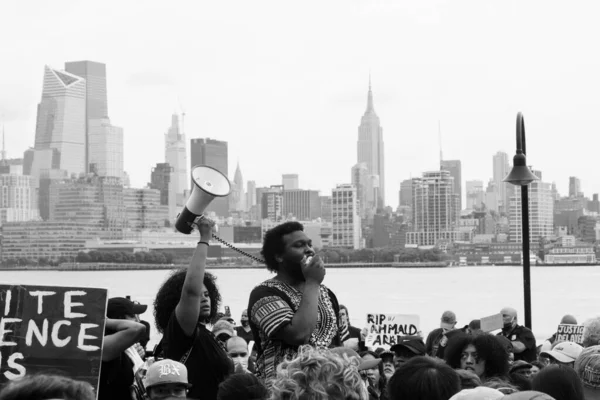 Hoboken Eua Junho 2020 Black Lives Matter Protesto Pacífico Hoboken — Fotografia de Stock