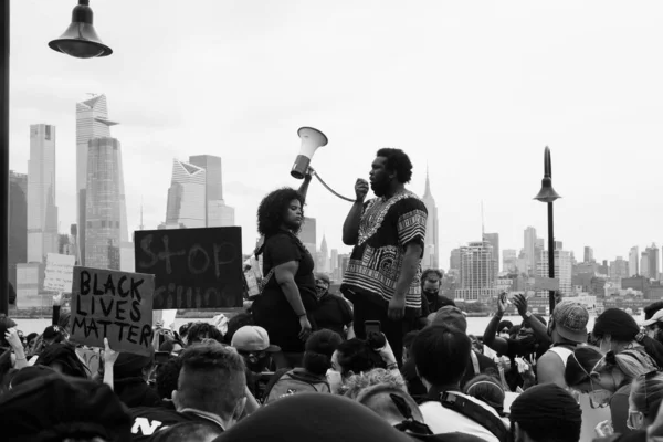 Hoboken Eua Junho 2020 Black Lives Matter Protesto Pacífico Hoboken — Fotografia de Stock