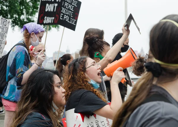 Hoboken Eua Junho 2020 Black Lives Matter Protesto Pacífico Hoboken — Fotografia de Stock