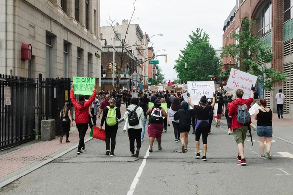 Hoboken Usa Června 2020 Black Lives Matter Peaceful Protest Hoboken — Stock fotografie
