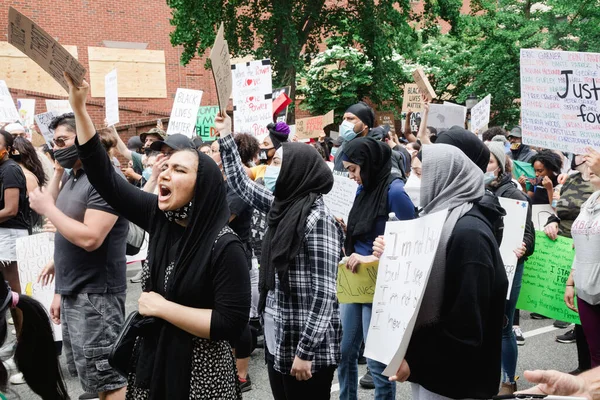 Hoboken Usa Czerwca 2020 Protest Pokojowy Sprawie Czarnego Życia Hoboken — Zdjęcie stockowe