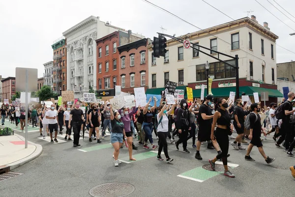 Hoboken Usa Června 2020 Black Lives Matter Peaceful Protest Hoboken — Stock fotografie