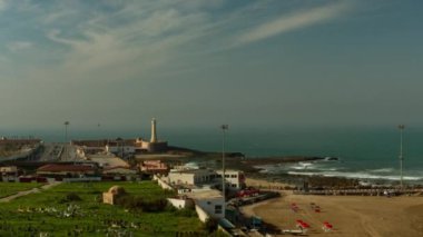 Udayas 'ın Kasbah' ından Rabat Deniz Feneri manzarası