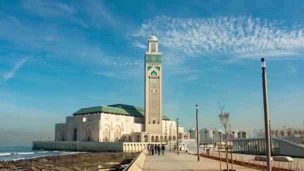 Deslizamiento de la mezquita Hassan II en hiperlapso — Vídeo de stock