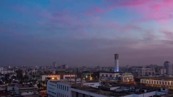 Mohammed V Square depuis le toit toute la journée timelapse — Video