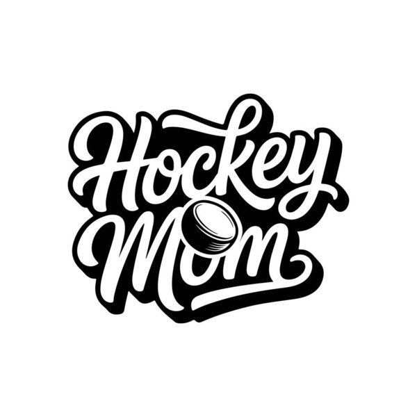 Hockey Mom. Vector Design Isolated on White Background