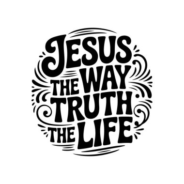 İsa 'nın Yolu Gerçek Hayat. Beyaz Arkaplanda Vektör Tasarımı İzole Edildi