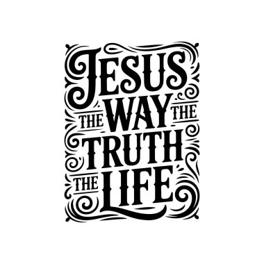 İsa 'nın Yolu Gerçek Hayat. Beyaz Arkaplanda Vektör Tasarımı İzole Edildi