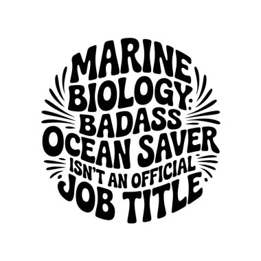 Deniz Biyolojisi Belalı Okyanus Koruyucusu resmi bir iş unvanı değil. Beyaz Arkaplanda Vektör Tasarımı İzole Edildi