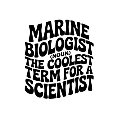 Geleceğin deniz biyoloğu. Beyaz Arkaplanda Vektör Tasarımı İzole Edildi