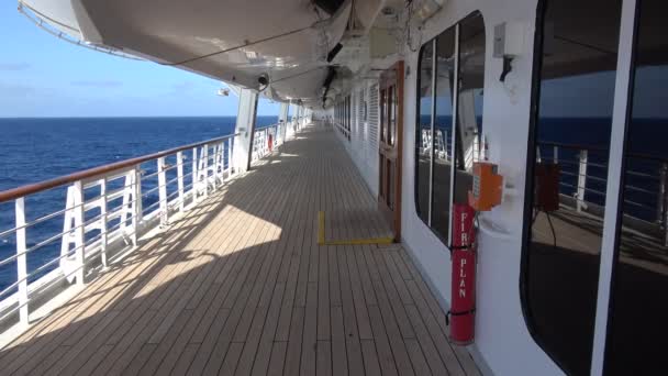 Buitenste Dek Een Cruise Schip Atlantische Oceaan — Stockvideo