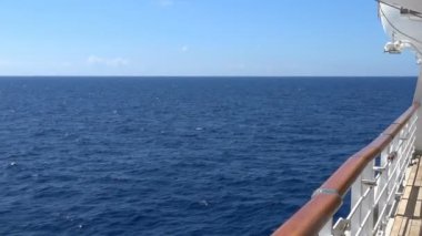 Bir yolculuk üzerinde dış Güverte gemi Atlantik'te