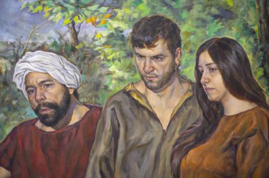 bir grup insan üzerinde canva boyalı