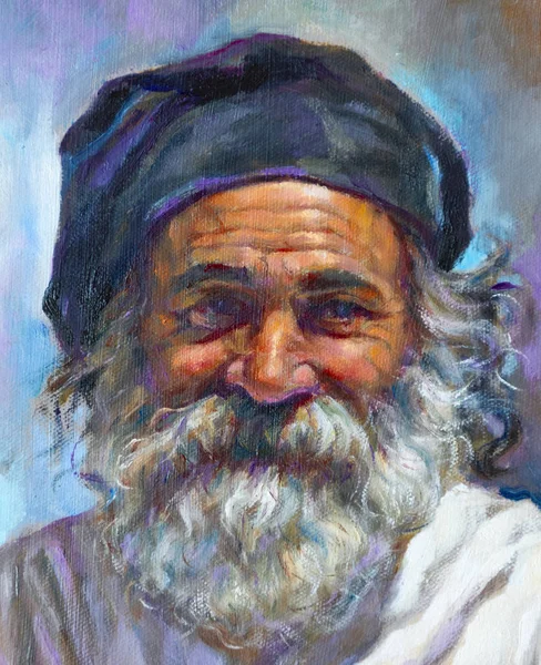 painting of an old white ma