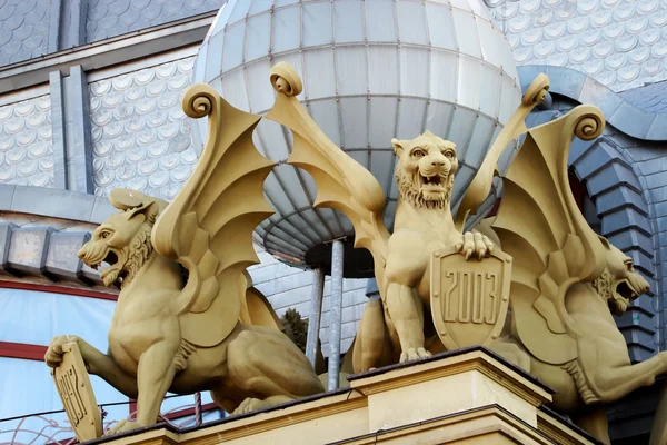 Скульптура Грифонів Будівництво Одного Готелі Одеса — стокове фото