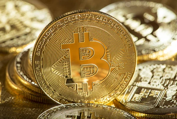 Fondo Bitcoin Muchas Monedas — Foto de Stock