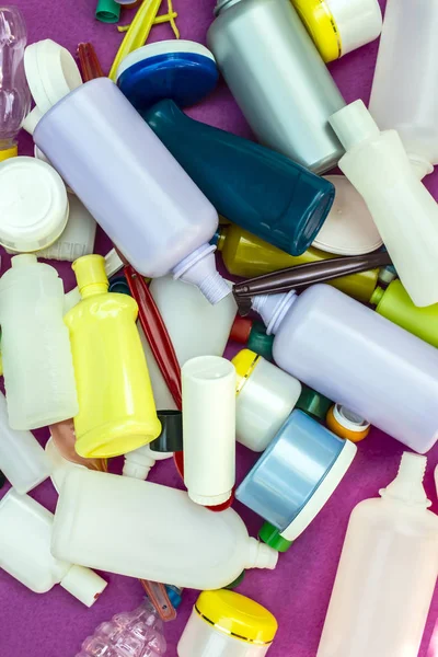 Plastic Packages Background Bottles — Stock Photo, Image