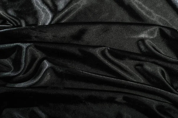 Background Black Satin Fabric Shiny Silk Backdrop — Stock Photo, Image