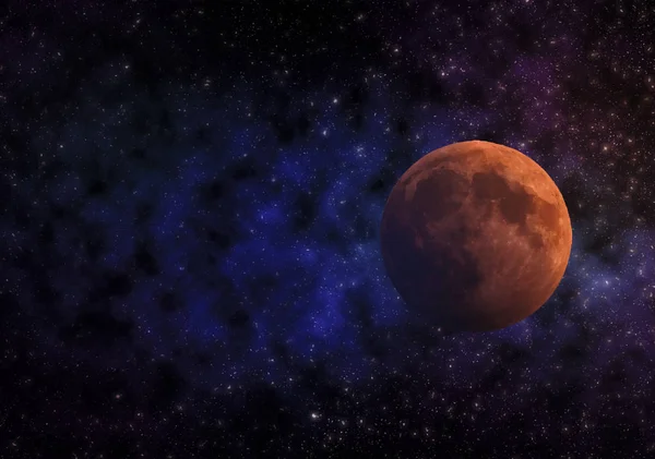 Mars gezegeni ve yıldız ile yer. Kavram alanı için seyahat ve yeni dünyalar keşfetmek.