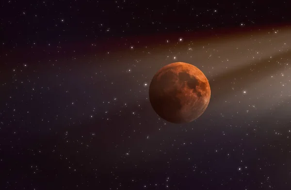Planeta Marte Espaço Com Estrelas Conceito Para Viagens Espaciais Descobrir — Fotografia de Stock