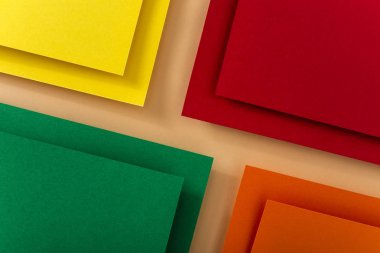 Canlı renkler paleti kağıt tasarımı. Geometrik şekiller. Soyut çok renkli kağıt kompozisyon.