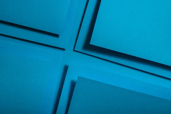 Diseño Material Papel Azul Formas Geométricas Unicolor Fondo Pantalla Diseño — Foto de Stock
