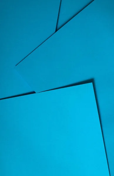 Diseño Material Papel Azul Formas Geométricas Unicolor Fondo Pantalla Diseño — Foto de Stock
