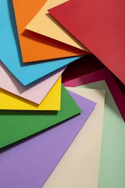 Ζωηρά Χρώματα Παλέτα Χαρτί Σχεδίασης Γεωμετρικά Σχήματα Αφηρημένη Πολύχρωμη Χαρτί — Φωτογραφία Αρχείου