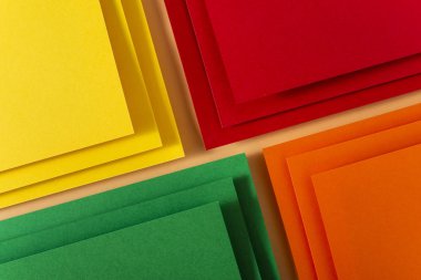 Canlı renkler paleti kağıt tasarımı. Geometrik şekiller. Soyut çok renkli kağıt kompozisyon.