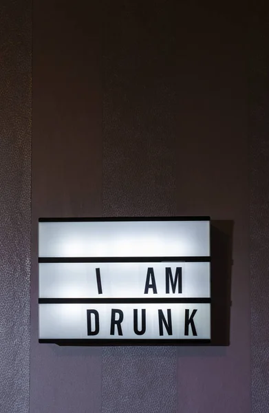 Zpráva Sorry Opilý Světelné Tabuli Pití Alkoholu Koncept Textem Denní — Stock fotografie