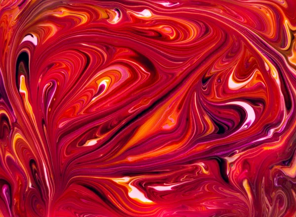 Vibrerande Röd Marmorering Textur Abstrakt Färgglad Bakgrund Flerfärgat Mönster Vätska — Stockfoto