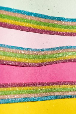 Şeker renkli jöle. Reainbow spektrum renkler tatlılar üzerinde arka plan. Bebek canlı geometrik arka plan. Lezbiyen, Eşcinsel, biseksüel ve transseksüel jöleli şeker zemin için yapılan sembolü.