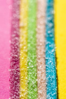 Şeker renkli jöle. Reainbow spektrum renkler tatlılar üzerinde arka plan. Bebek canlı geometrik arka plan. Lezbiyen, Eşcinsel, biseksüel ve transseksüel jöleli şeker zemin için yapılan sembolü.