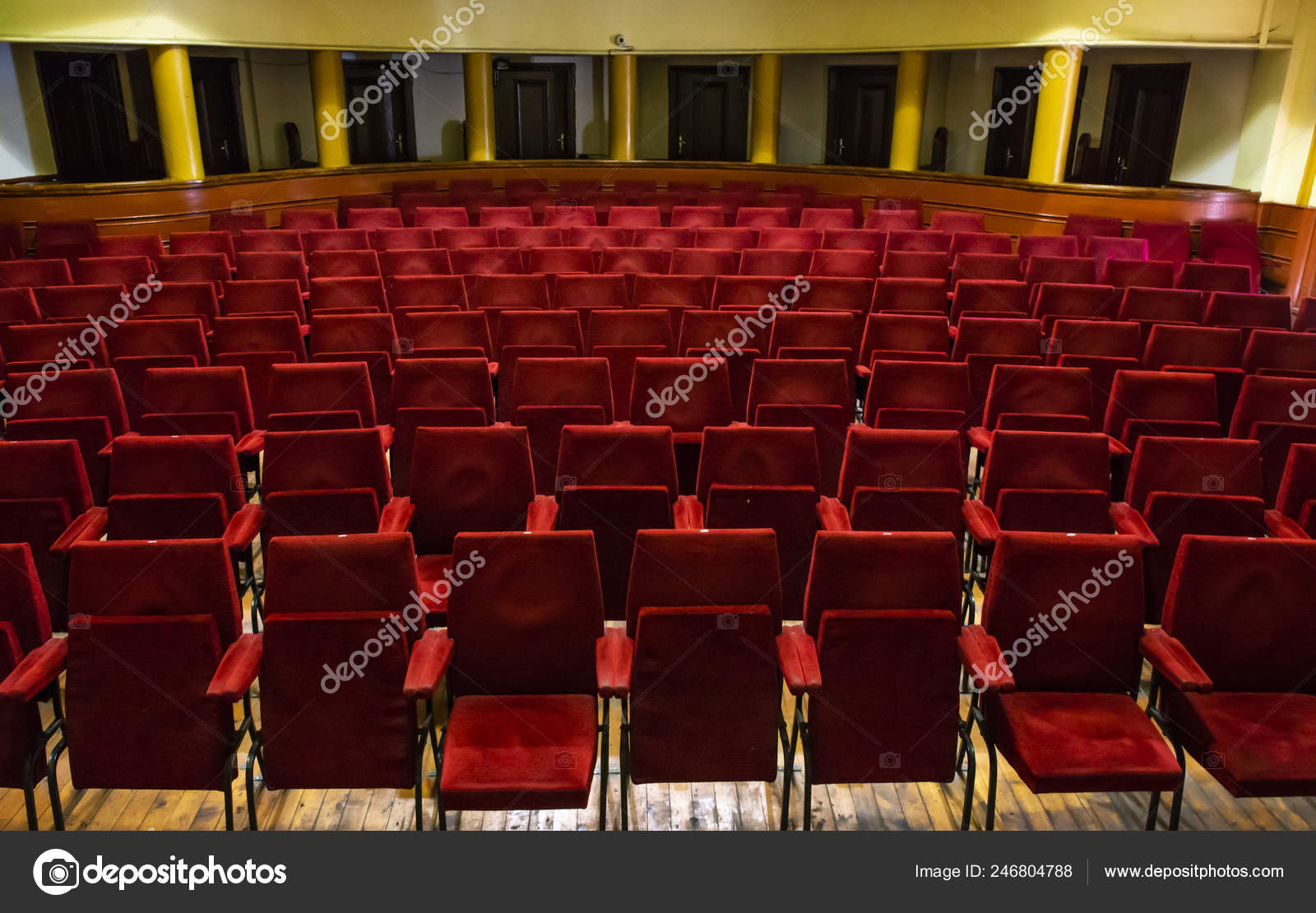 Theater Interior Yellow Curtain Red Seats Theater Interior