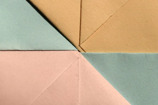 Αφηρημένα Σχήματα Γεωμετρικά Χαρτί Παστέλ Τόνους Τσαλακωμένο Χαρτί Σκληρό Φως — Φωτογραφία Αρχείου