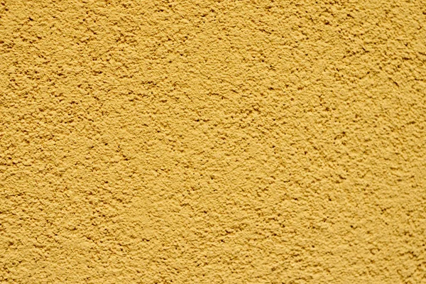 Fragmento Parede Casa Gesso Cor Areia Amarelo Calor Superfície Granulada — Fotografia de Stock