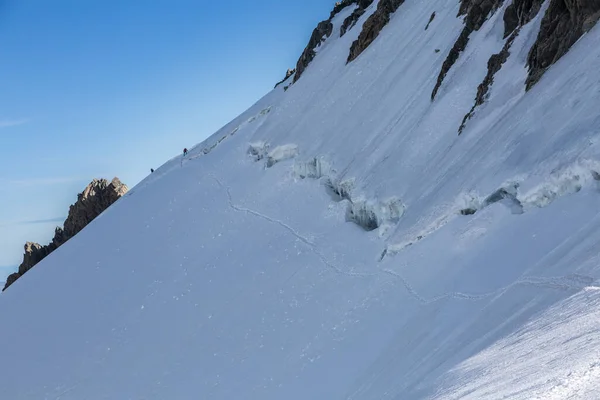 Side Mont Maudit Och Tre Bestigningar Väg Till Mont Blanc — Stockfoto