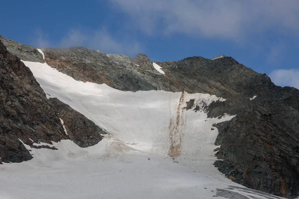 Sentier Escalade Travers Glacier Dangereux Des Avalanches Dans Les Alpes — Photo