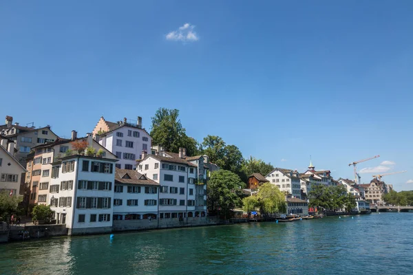 Vista Del Centro Histórico Zúrich Río Limmat Lago Zurich Cantón — Foto de Stock