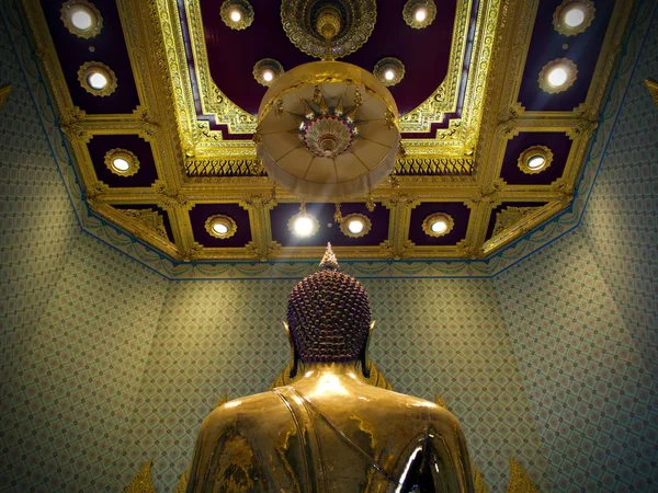 A peaceful scene behind the big golden Buddha statue, Bangkok, Thailand
