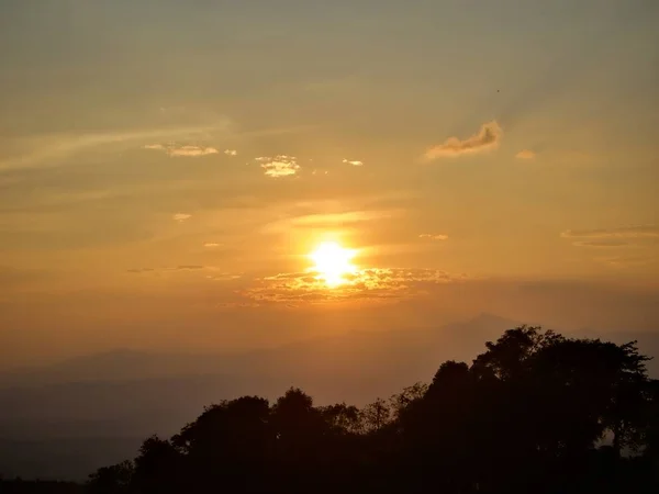 Landscape Evening Sunset Mountain Nan Thailand — Stock Photo, Image