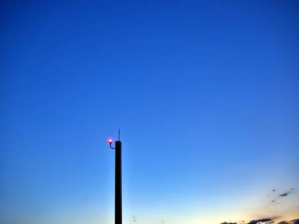 Cielo Crepuscular Con Azul Torre Luz Bangkok Tailandia — Foto de Stock