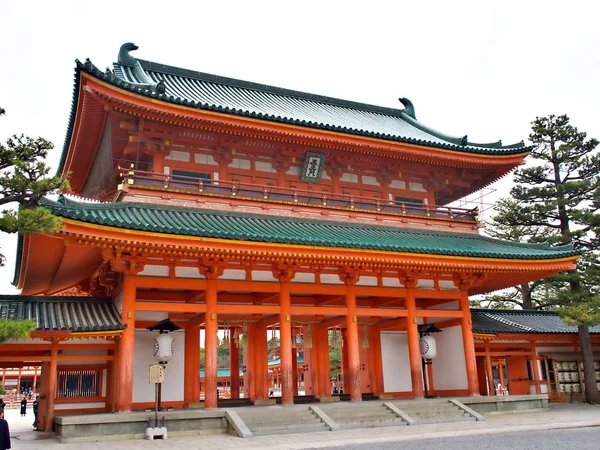 Portão Frente Santuário Heian Santuário Heian Dos Grandes Templos Complexo — Fotografia de Stock