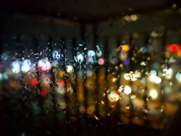 Bokeh Shot Raining Night Bangkok Corridors — Stock Photo, Image