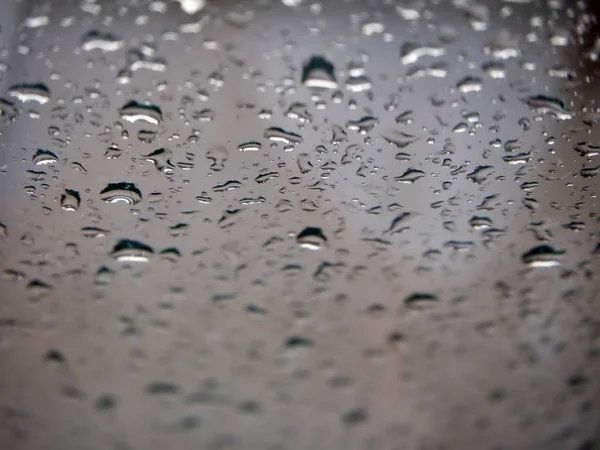 Focus Shot Rain Drop Fall Glass — Stock Photo, Image