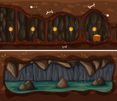 Underground mağara ve benim şablon çizimi