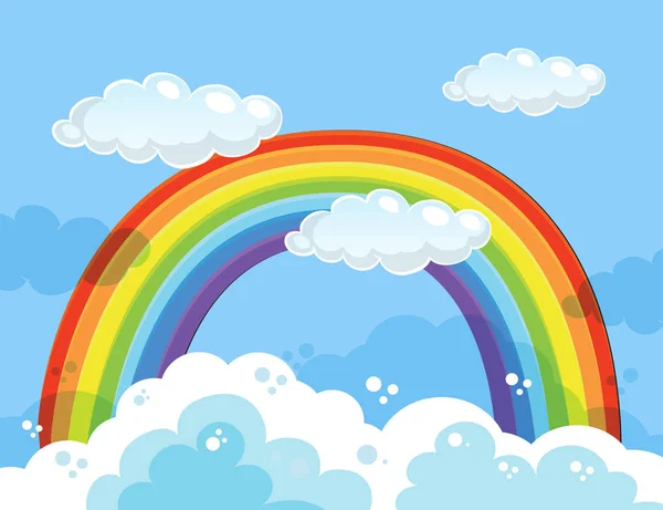 空に美しい虹のイラスト — ストックベクタ