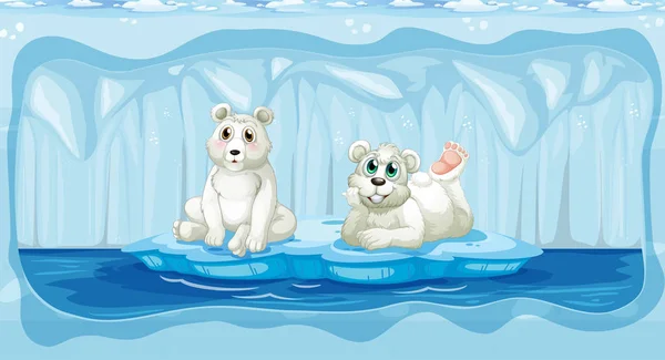 Oso Polar Polo Norte Ilustración — Vector de stock
